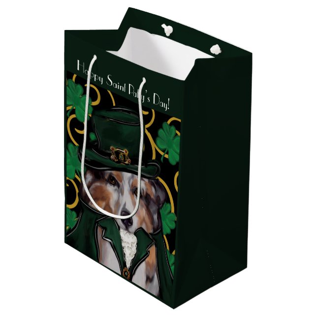 AUSTRALIAN SHEPHERD MITTLERE GESCHENKTÜTE (Vorderseite Schrägansicht)