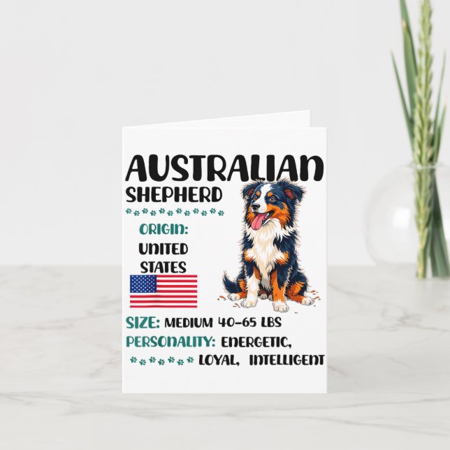 Australian Shepherd Origin Funny Aussie Dog Lover  Karte (Vorderseite)