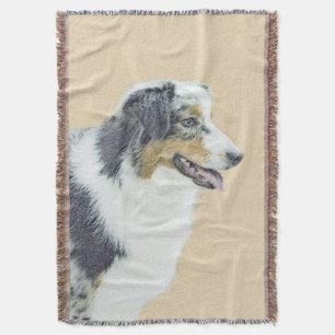 Australian Shepherd Painting - Original Dog Art Decke
