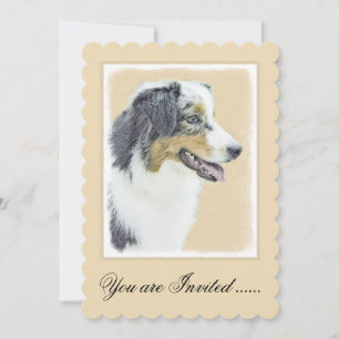 Australian Shepherd Painting - Original Dog Art Einladung