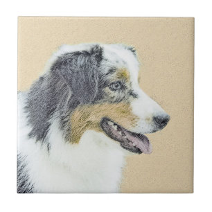 Australian Shepherd Painting - Original Dog Art Fliese