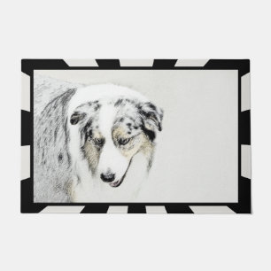 Australian Shepherd Painting - Original Dog Art Fußmatte