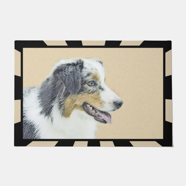 Australian Shepherd Painting - Original Dog Art Fußmatte (Vorderseite)