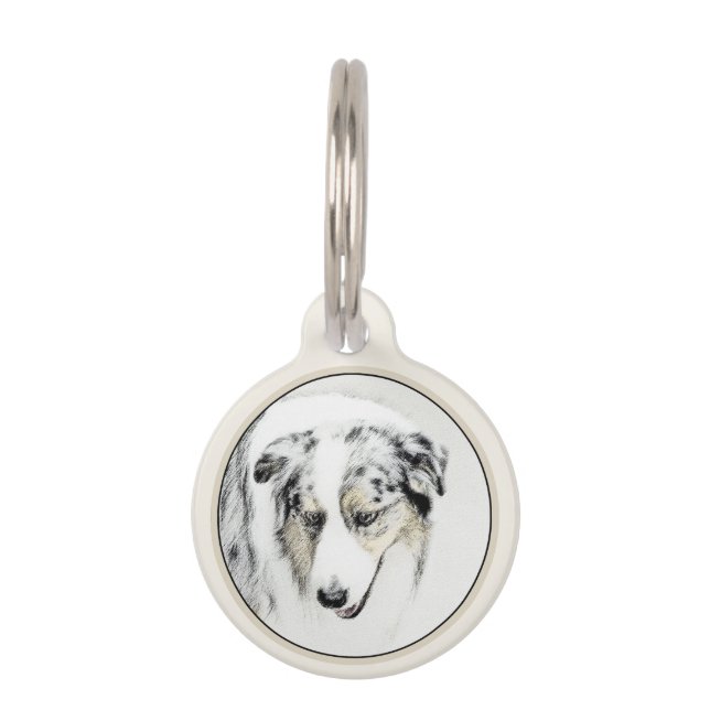 Australian Shepherd Painting - Original Dog Art Haustiermarke (Vorderseite)