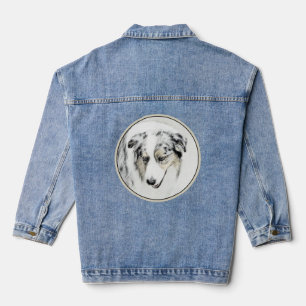 Australian Shepherd Painting - Original Dog Art Jeansjacke