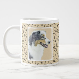 Australian Shepherd Painting - Original Dog Art Jumbo-Tasse