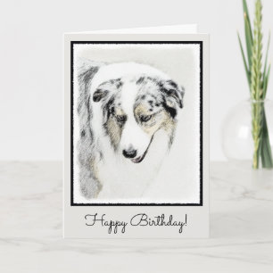 Australian Shepherd Painting - Original Dog Art Karte