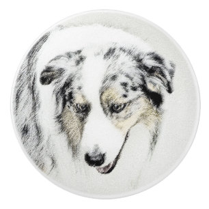 Australian Shepherd Painting - Original Dog Art Keramikknauf