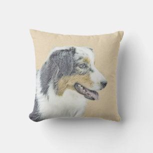 Australian Shepherd Painting - Original Dog Art Kissen