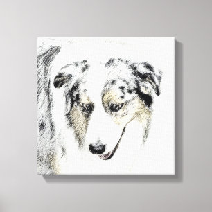 Australian Shepherd Painting - Original Dog Art Leinwanddruck
