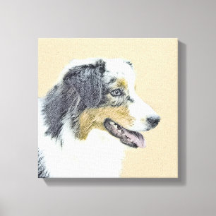 Australian Shepherd Painting - Original Dog Art Leinwanddruck