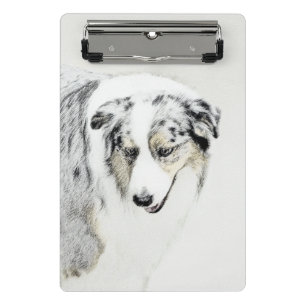Australian Shepherd Painting - Original Dog Art Mini Klemmbrett