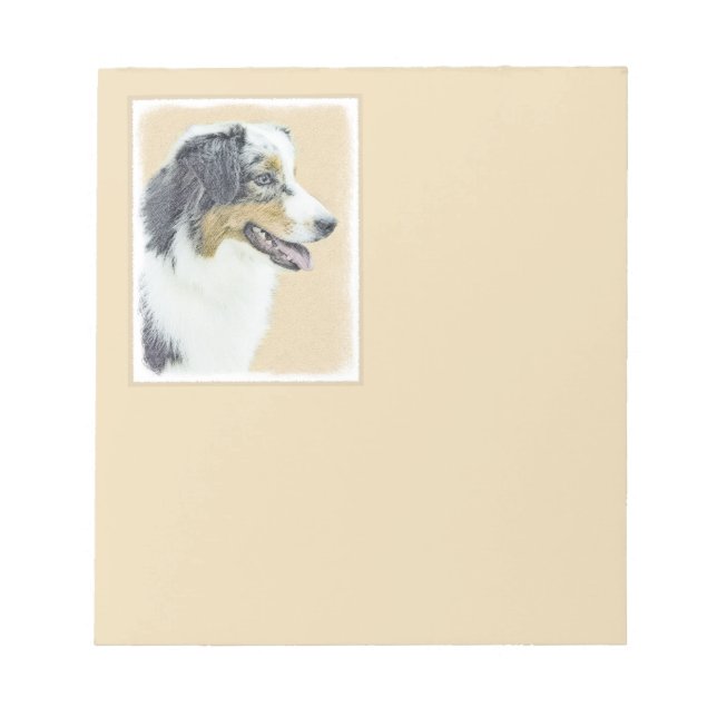 Australian Shepherd Painting - Original Dog Art Notizblock (Vorderseite)