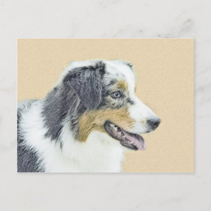 Australian Shepherd Painting - Original Dog Art Postkarte