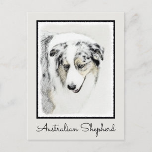 Australian Shepherd Painting - Original Dog Art Postkarte