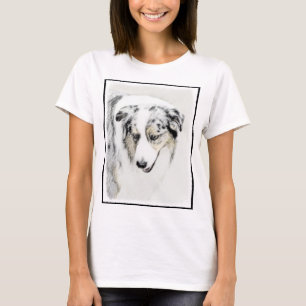 Australian Shepherd Painting - Original Dog Art T-Shirt