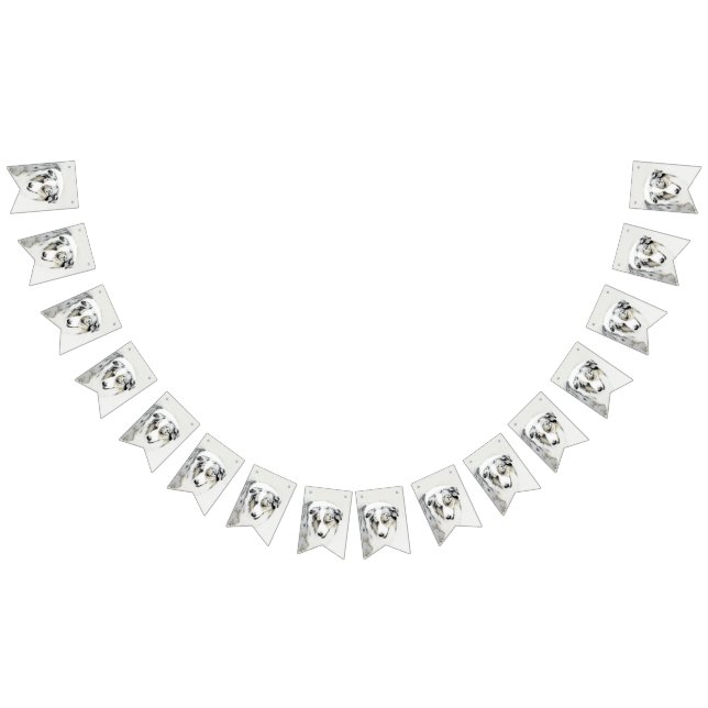 Australian Shepherd Painting - Original Dog Art Wimpelkette (Alle)