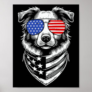 Australian Shepherd Patriotic 4. Juli Amerikaner Poster