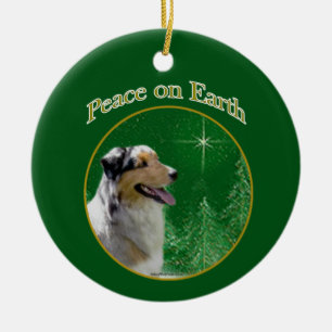 Australian Shepherd Peace Keramik Ornament