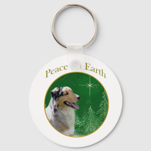 Australian Shepherd Peace Schlüsselanhänger (Vorderseite)