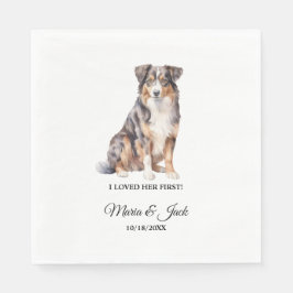 Australian Shepherd Pet Cocktail Wedding Serviette