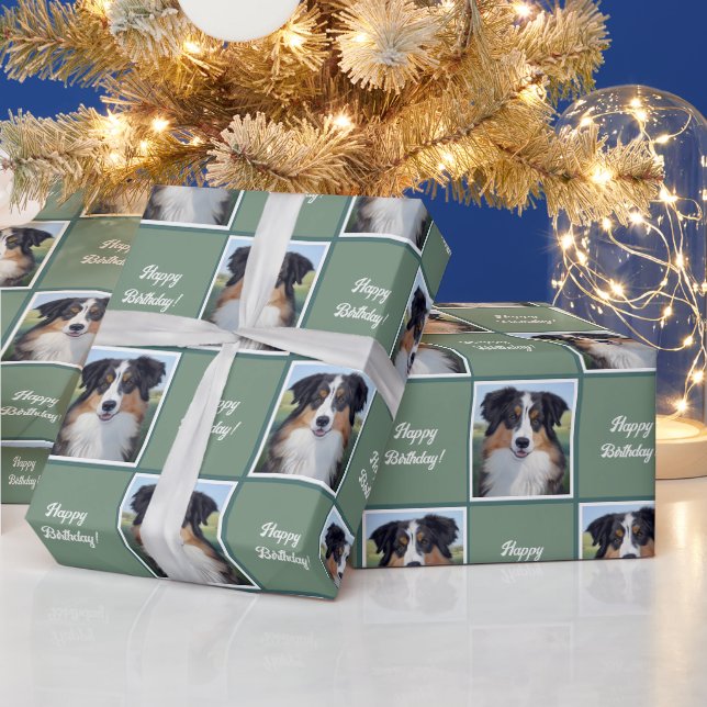Australian Shepherd Portrait  -  Geschenkpapier (Feiertage)