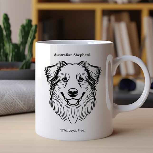 Australian Shepherd Portrait Kaffeetasse (Von Creator hochgeladen)