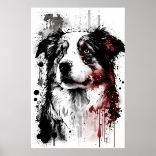 Australian Shepherd Portrait Poster
