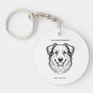 Australian Shepherd Portrait Schlüsselanhänger