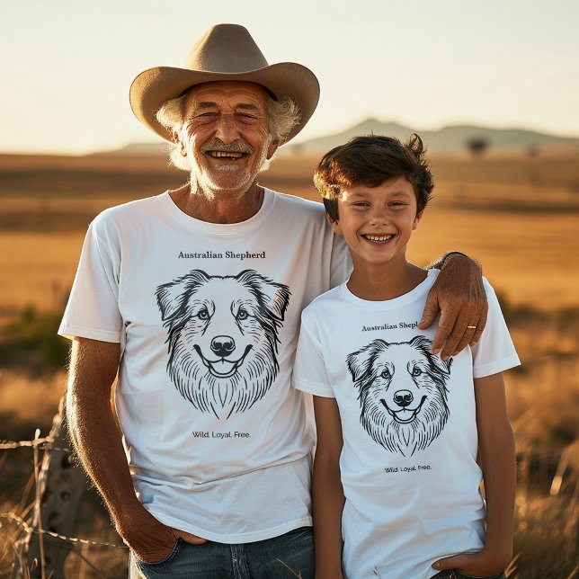 Australian Shepherd Portrait T-Shirt (Von Creator hochgeladen)