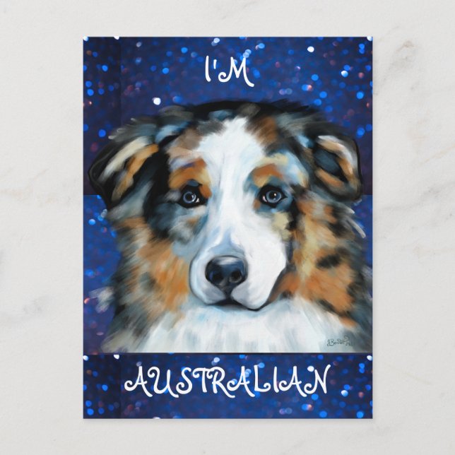Australian Shepherd Postkarte (Vorderseite)