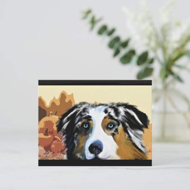AUSTRALIAN SHEPHERD   POSTKARTE (Stehend Vorderseite)