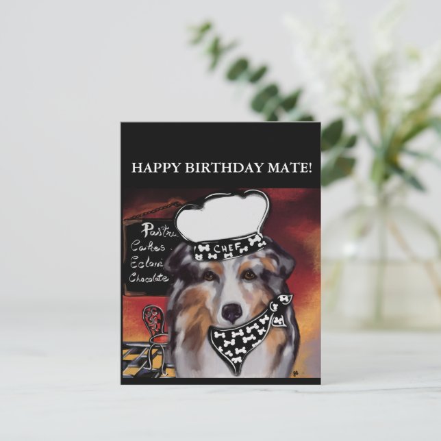AUSTRALIAN SHEPHERD POSTKARTE (Stehend Vorderseite)