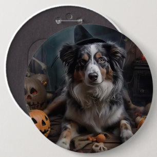 Australian Shepherd Pumpkins Halloween Beängstigen Button