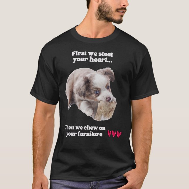 Australian Shepherd Puppy Australian Shepherd Vale T-Shirt (Vorderseite)