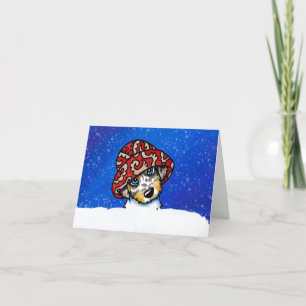 Australian Shepherd Puppy Christmas Card Feiertagskarte