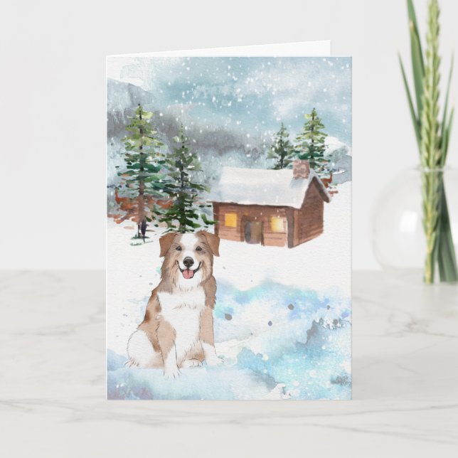 Australian Shepherd (Red) Christmas Card Karte (Vorderseite)