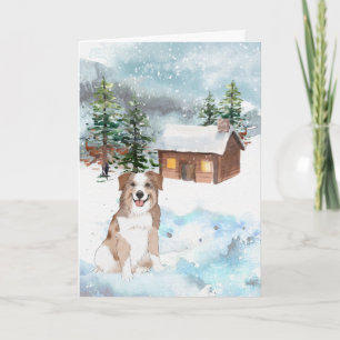 Australian Shepherd (Red) Christmas Card Karte