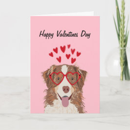 Australian Shepherd Red Merle valentines Hundekart Feiertagskarte