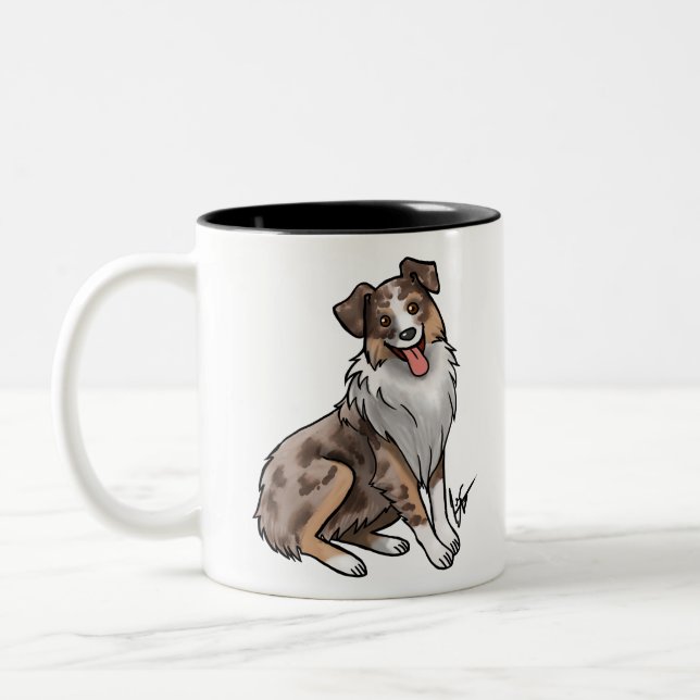 Australian Shepherd - Red Merle Zweifarbige Tasse (Links)