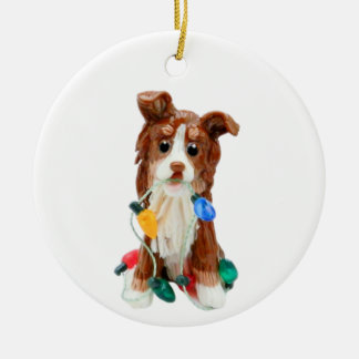 Australian Shepherd Red Tricolor Keramik Ornament