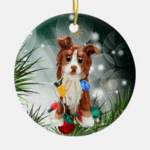 Australian Shepherd Red Tricolor Keramik Ornament