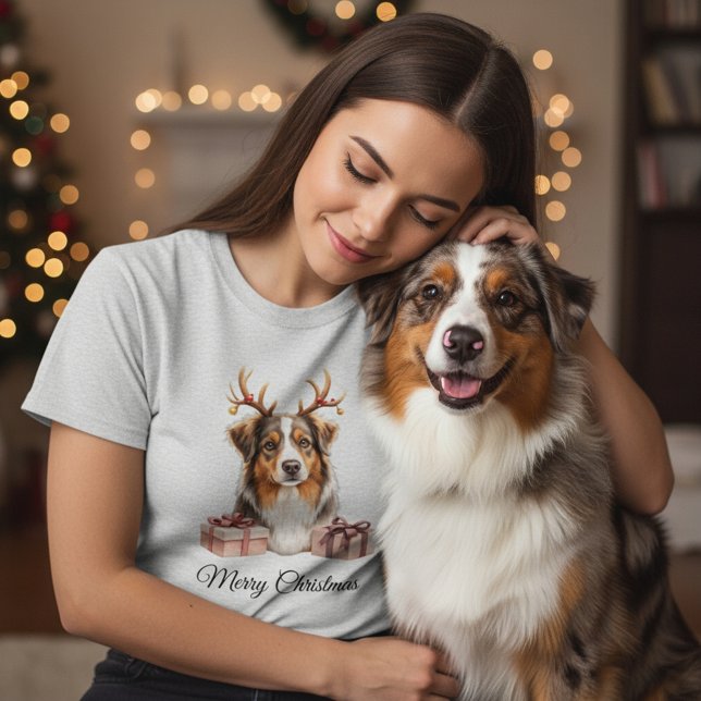 Australian Shepherd Reindeer Shepherd T-Shirt (Von Creator hochgeladen)