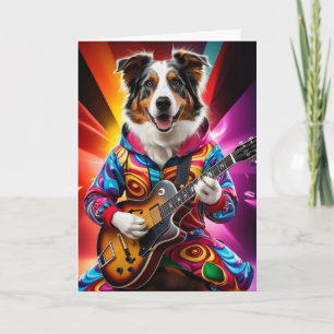 Australian Shepherd Rock Star Karte