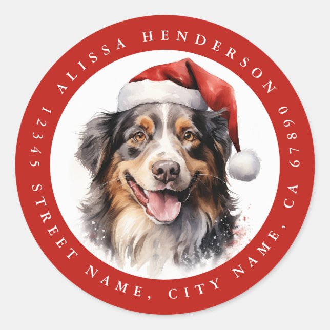 Australian Shepherd Round Stickers (Vorderseite)