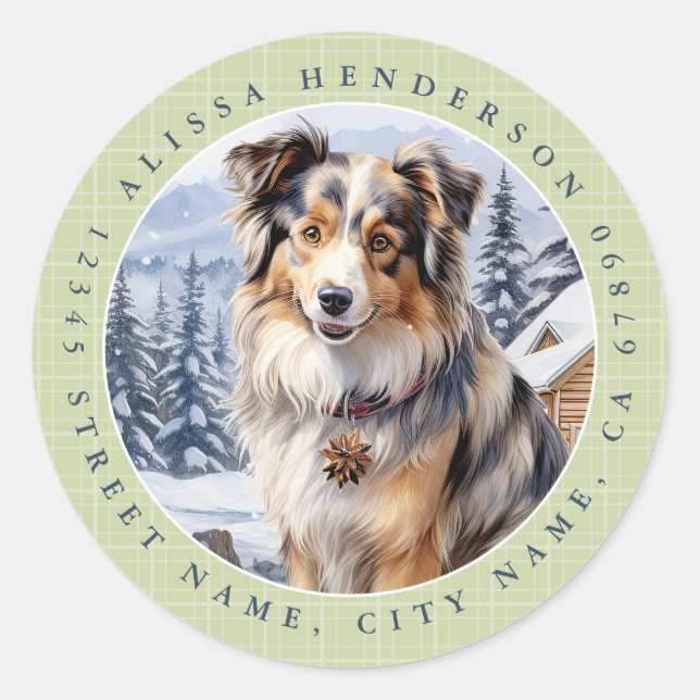 Australian Shepherd Round Stickers (Vorderseite)