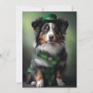 Australian Shepherd Saint Patrick Feiertagskarte