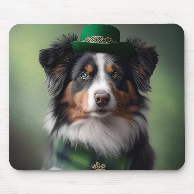 Australian Shepherd Sankt Patrick Mousepad (Vorne)