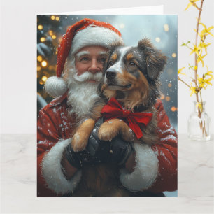 Australian Shepherd Santa Claus Weihnachten Weihna Karte