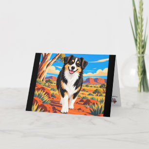 Australian Shepherd   SAVOR THE JOURNEY Art Card Dankeskarte